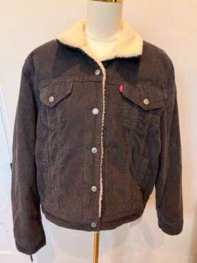 Grey Levi’s corduroy Sherpa Jacket cropped xl